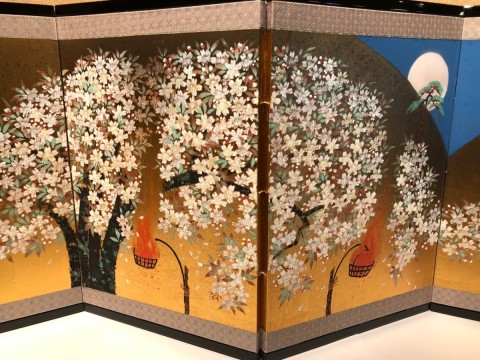 Figure of cherry blossoms at night